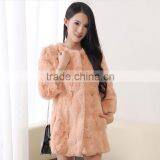 Lady's Rex Rabbit Jacket / Sex White Real Rex Rabbit Fur Coat thumbnail-5