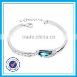 Latest design hot sale 2015 trends plated pure silver bracelet