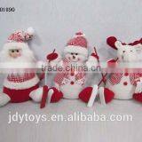 9" Lovely Christmas Skiing Santa Reindeer Snowman Doll