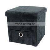 Modern Room Seat Folding Storage Pouffe With Drawer