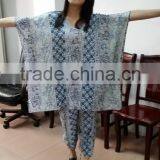 2016 Newest Beach Suit Clothing Designs , Printed Blouse Top With Printed Trousers Pant. thumbnail-1