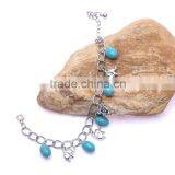Lovely Tibetan Sliver Plated Turquoise Bead With Elepant Dangle Pendant Charm Bracelet & Bangle thumbnail-2