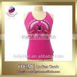Sleeveless Bunny Print Red Lady T-shirt thumbnail-1
