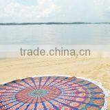Round Mandala Hippie Gypsy Beach Throw Mandala Roundie Tassel Roundie Tapestry Wholesaler Indian Tapestry Round Roundie thumbnail-3