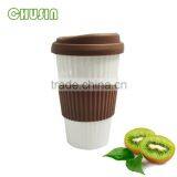 Coffee Mug With Food Grade Silicone Lid and Sleeve/starbucks Coffee Cup Ceramic Mug thumbnail-2