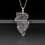 Costume Jewelry 2016 Hot Selling Natural Crystal Irregular Stone Quartz Pendant Necklaces Stone Gem Jewelry thumbnail-6