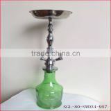 Turquoise green glass bubbler
