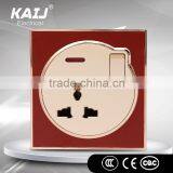 2016 New Design Wall Mounted Luxury Light 13a Single One Gang 3 Pin Universal Switch Socket for Home Hotel