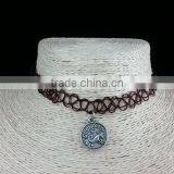 Black Elastic Nylon Rope With Animal Motifs Choker Necklace thumbnail-1