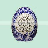 2015 Custom Blue and White Egg Shaped Handmade Carving Ceramic Tiles thumbnail-1