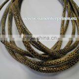 Leather With Chain -Eco Leather With Silver Ball Chains-10mm- Beige thumbnail-4