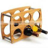 Original Ecology Bamboo Wine Rack/ Decorative Novelty 6pcs Wine Bottle Holders thumbnail-1