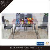 Hot Sale Cheap Clear Glass Dining Table 4 Chairs Set thumbnail-4