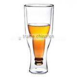 350ml Double Wall Glass Cup for Beer thumbnail-1