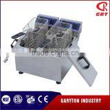 GRT - E062V Commercial Kitchen 2 Tanks Stainless Steel Deep Fryers thumbnail-2