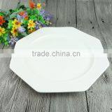 12 Inch Polygon White Porcelana Dinner Dishes Plates Low Pirce Ceramic Plate Restaurant thumbnail-3