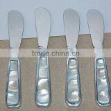 Assorted Cheese Knife Set of 4 With Mother of Pearl Handle, Mother of Pearl Cutlery thumbnail-1