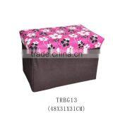 FOLDING STORAGE BOX SEAT CHEST FOOT STOOL POUFFE SEAT STORAGE SEAT