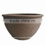 AWT Large Black Clay Pot- Tall Dark Clay Pot- Giant Outdoor Pots thumbnail-1