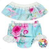 100% Organic Cotton Red Floral Bloomer Set For Diaper Girl Shorts thumbnail-4