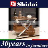 25"Tall Kitchen Trolley Cart Wood Rolling Dining Storage Stand Countertop Basket N6404-RE thumbnail-1