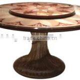 Exquisite Luxury European Imperial Handmade Round Dining Table With Beautiful Floral Table Top BF12-04254c thumbnail-2