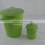 Household Matte Black Metal Round Bin thumbnail-5