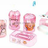 4pcs Plastic Bathroom Set With Different Colour and Decal thumbnail-2