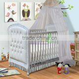 Baby Crib California Mahogany Wood With Tufted Design thumbnail-1