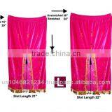 Belly Dance Velvet Beaded Skirt Pink thumbnail-1