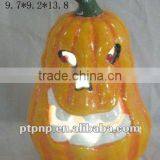 Halloween Ceramic Pumkin Skull With LED Light thumbnail-1