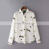 OEM Ladies Long Sleeve Pattern Printed Shirt thumbnail-3