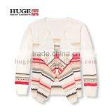 Long Sleeve Striped Kintted High Quality Girls Cardigan Sweater thumbnail-1