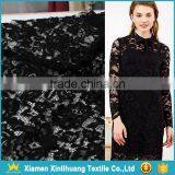 Hot Sale Water Soluble 3D Rose Flower Embroidered Black Lace Fabric for Dress thumbnail-1