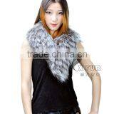 CX-A-50 Ladies Fashion Scarf 2017 Women Silver Fox Fur Collar For Winter Coat thumbnail-2