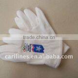 White Color Promotional Embroidery Fleece Glove in Good Price thumbnail-1