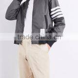 2017 New Design Stripe Print Grey Bomber Jacket 100% Polyester Shell Size Medium Custom Label Sports Jacket With Mesh Lining thumbnail-3