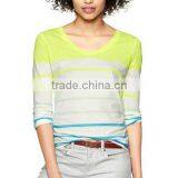 WOMENS STRIPED LONG SLEEVE T SHIRT