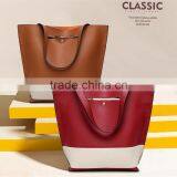 China Designer Women Leather Handbag Contrast Shoulder Bag Fashion Style Top-Handle Female Casual Totes Bags thumbnail-2
