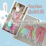 2016 Easter Outfits Girls Polka Dots Color Eggs Straps Dress Set Cute Easter Clothing Toddler Girl Outfits Hot Sale Spring Sets thumbnail-4