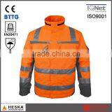 Safety 300D Oxford Parka hi vi Bomber Jacket Protective Clothing