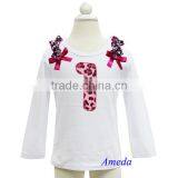 Girls Hot Pink Leopard 1st Birthday White Long Sleeves Tee 1-7Y thumbnail-1