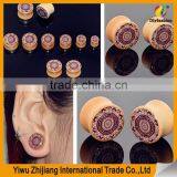 Concave Red Saba Wood Ear Plugs thumbnail-4