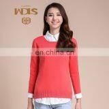 2015 High Quality New Design Luxurious Women Knitted Round Neck Cashmere Sweater