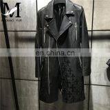 Wholesale New Product Sheep Skin Leather Coats Fashion Genuine Long Leather Coat thumbnail-3