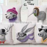 Top Selling Sofa Cushion Cover Replacement Fashion Home Decorative Throw Cute Kiwi Bird Plain Natural Linen Cushion Cover thumbnail-2