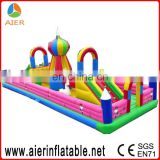 Large children football challenge,inflatable football obstacle course