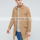 Military Coats Male Blazer Neck Men's Clothing Casual Spring Coat Men Long Jacket Single Breasted Lightweight Button Coat