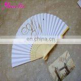 AP03171 White Paper Bamboo Fan Latest Wedding Gift