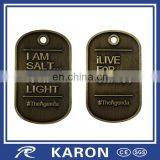 Wholesale Custom Debossed Logo Solid Brass Dog Tag thumbnail-4